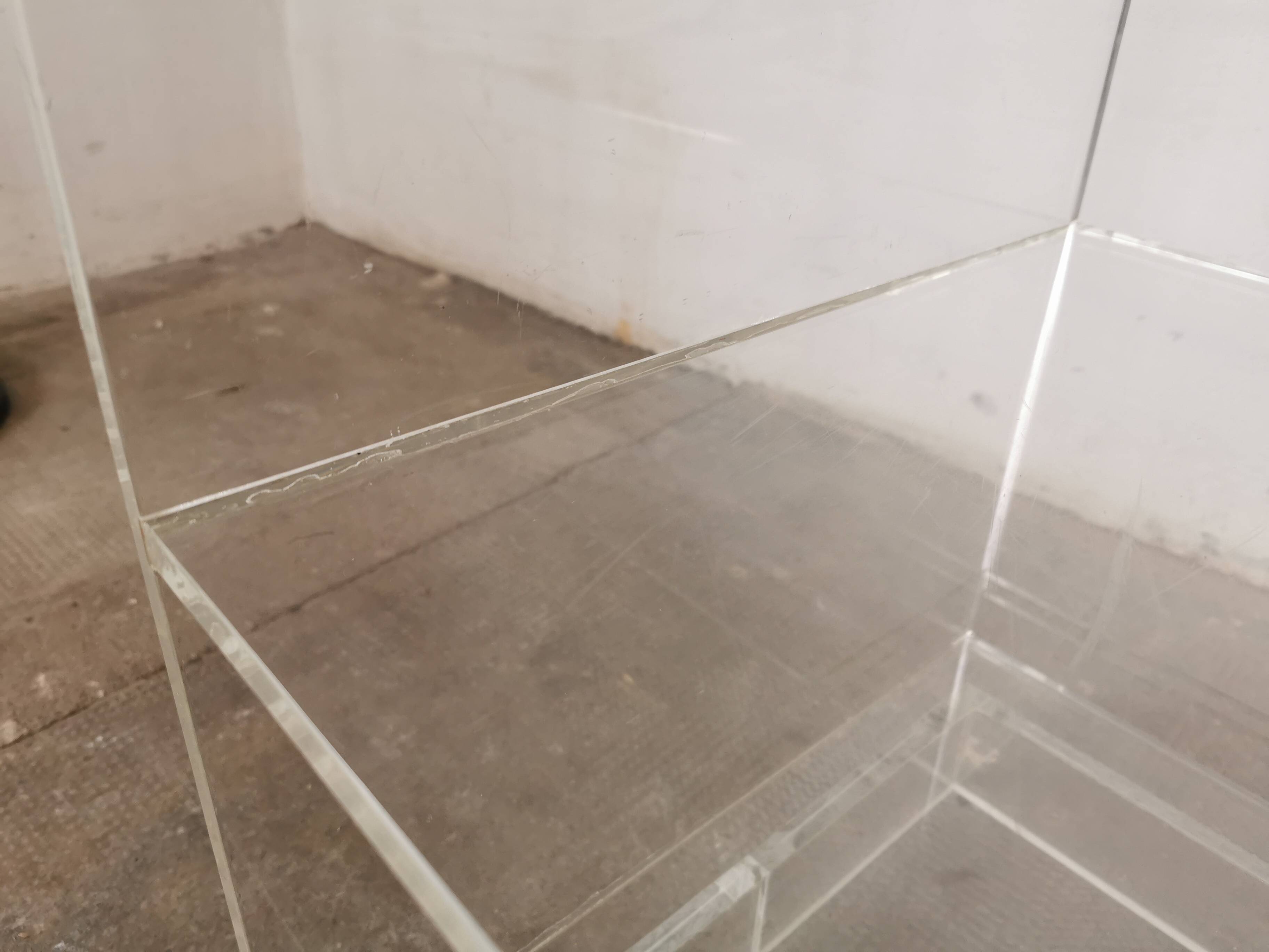 80s plexiglass hi-fi furniture shelf
