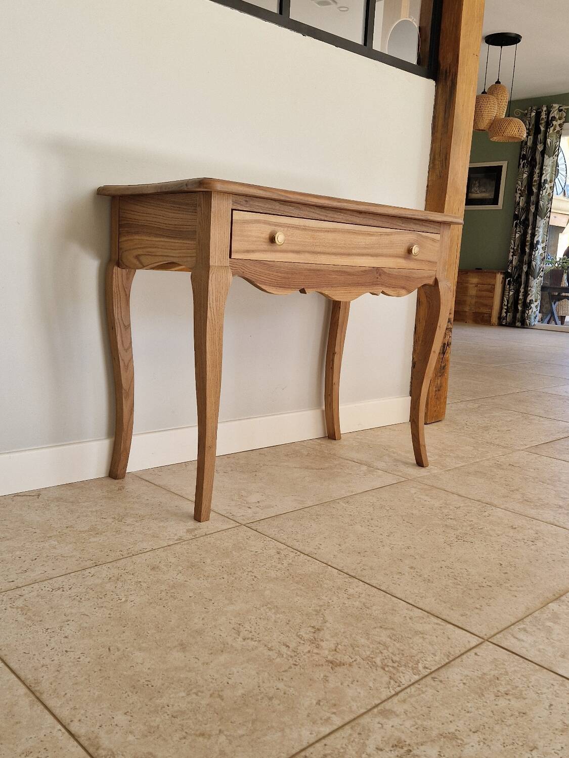 Console en bois brut