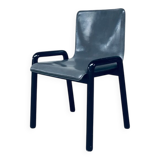 Postmodern Leather Dining Chairs, Italy, 1980s, Set of 4