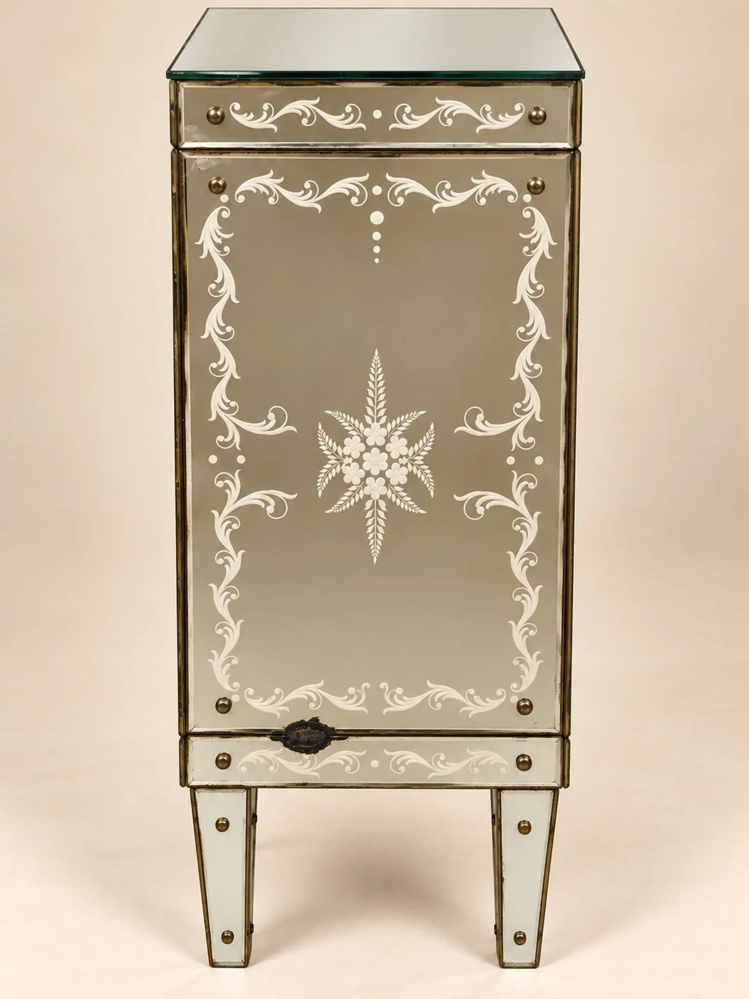 Art Deco Venetian Buffet Bar – Gilded and Bevelled Glass – 1940s