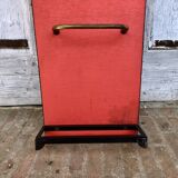 Coat rack red 1950 mirror free-form brass hooks