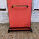 Red coat rack 1950 mirror free form brass hooks