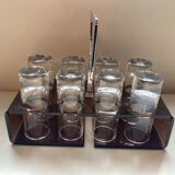 Old vodka alcohol aperitif shot service from the 70s