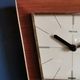 Vintage formica clock silent wall clock trapeze "Hermle gilded black wood"