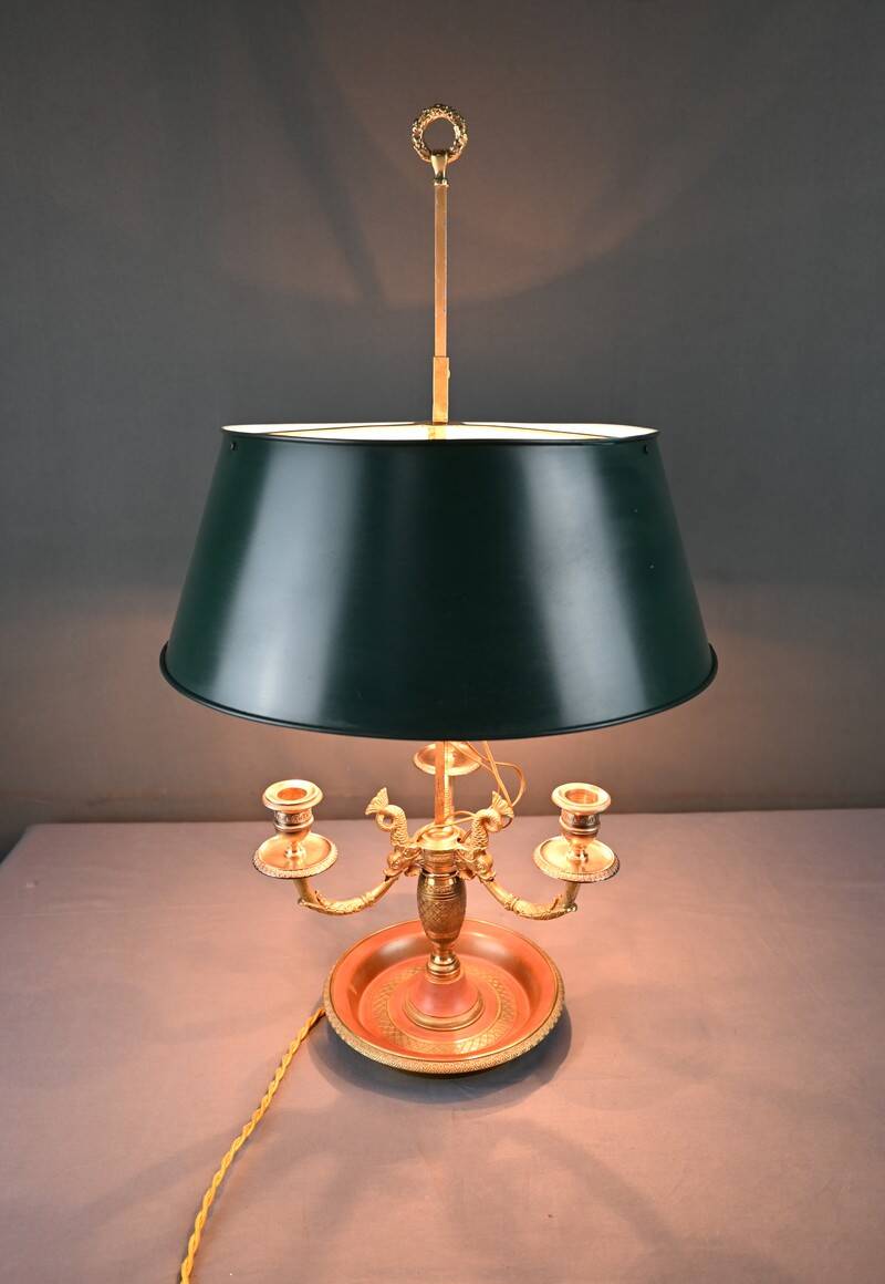 Bronze Bouillotte Lamp, Restoration Style – Early 20th Century