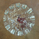 Vase cristal deux couches rose/translucide et or