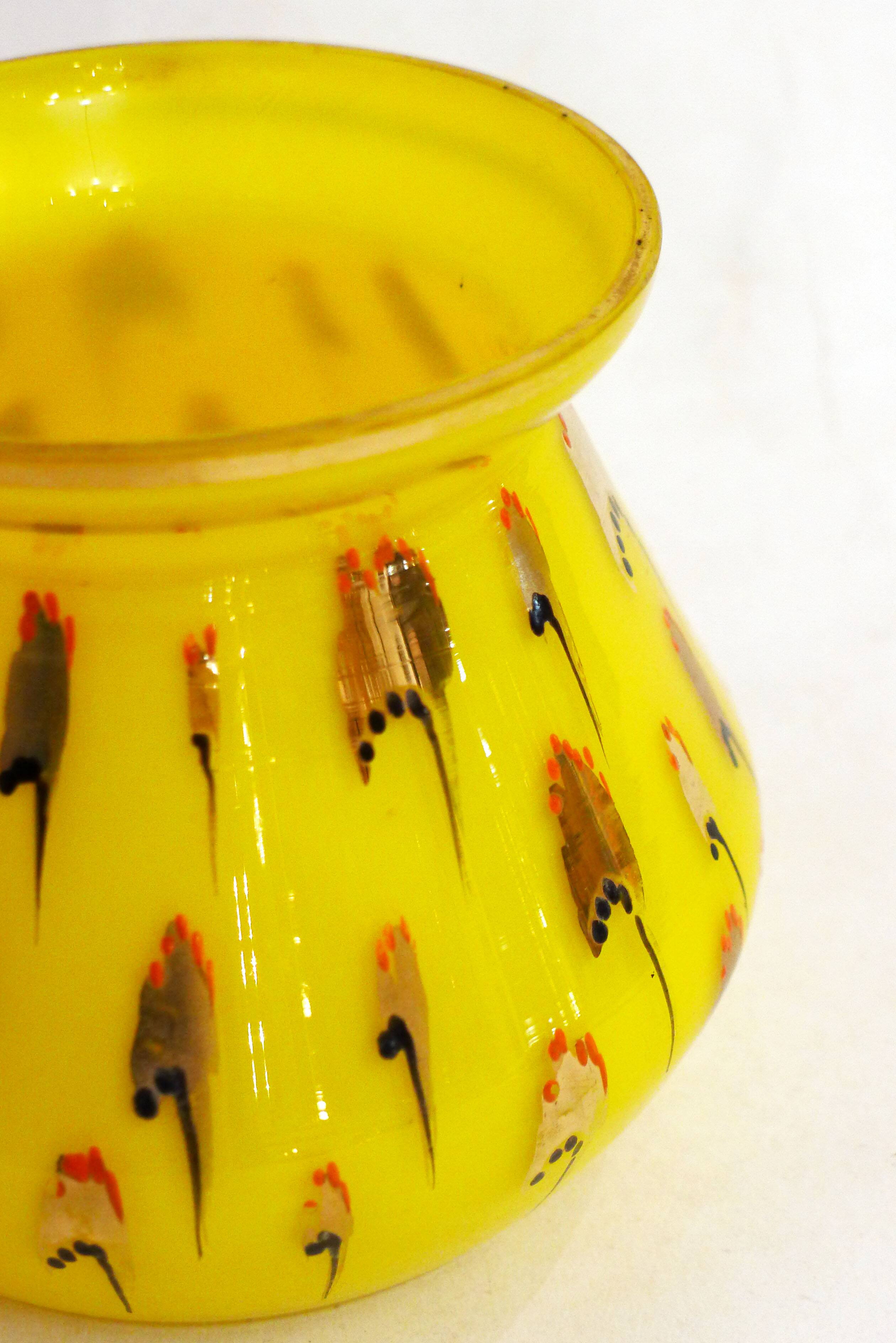 Yellow opaline Art Deco vase