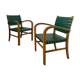 2 armchairs bridge vintage year 50 wood and vinyl