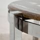 Coffee table with a stone top.
