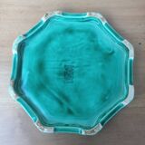 Pair of Digoin Sarreguemines barbotine bottle coasters