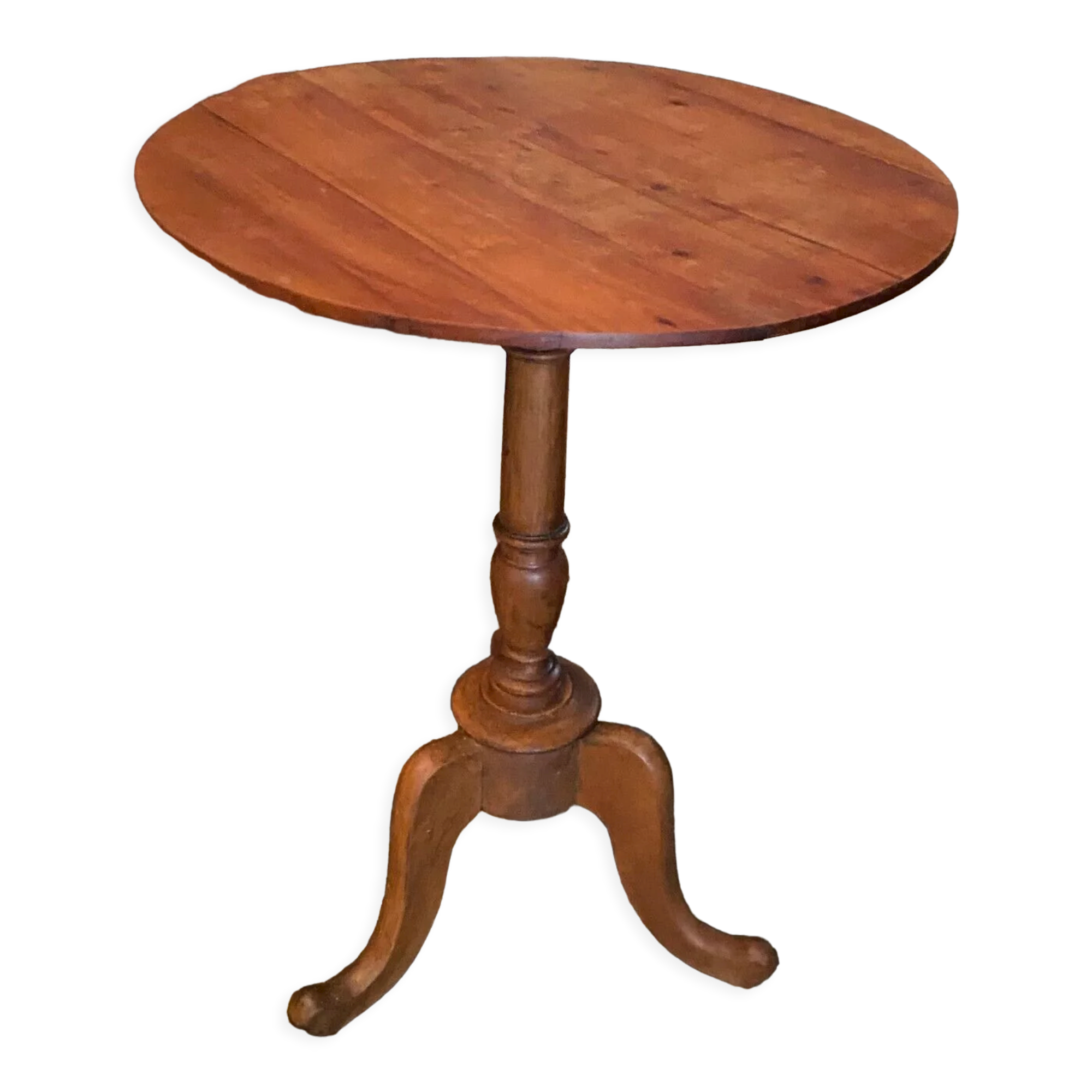 Circular pedestal table end of sofa base base tripod cherry Napoleon III