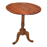 Circular pedestal table end of sofa base base tripod cherry Napoleon III