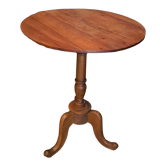 Circular pedestal table end of sofa base base tripod cherry Napoleon III