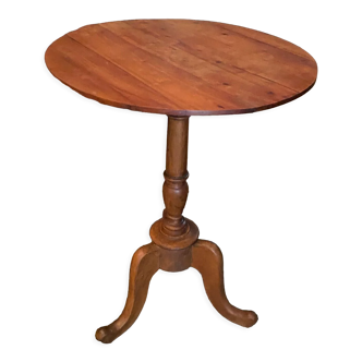 Circular pedestal table end of sofa base base tripod cherry Napoleon III