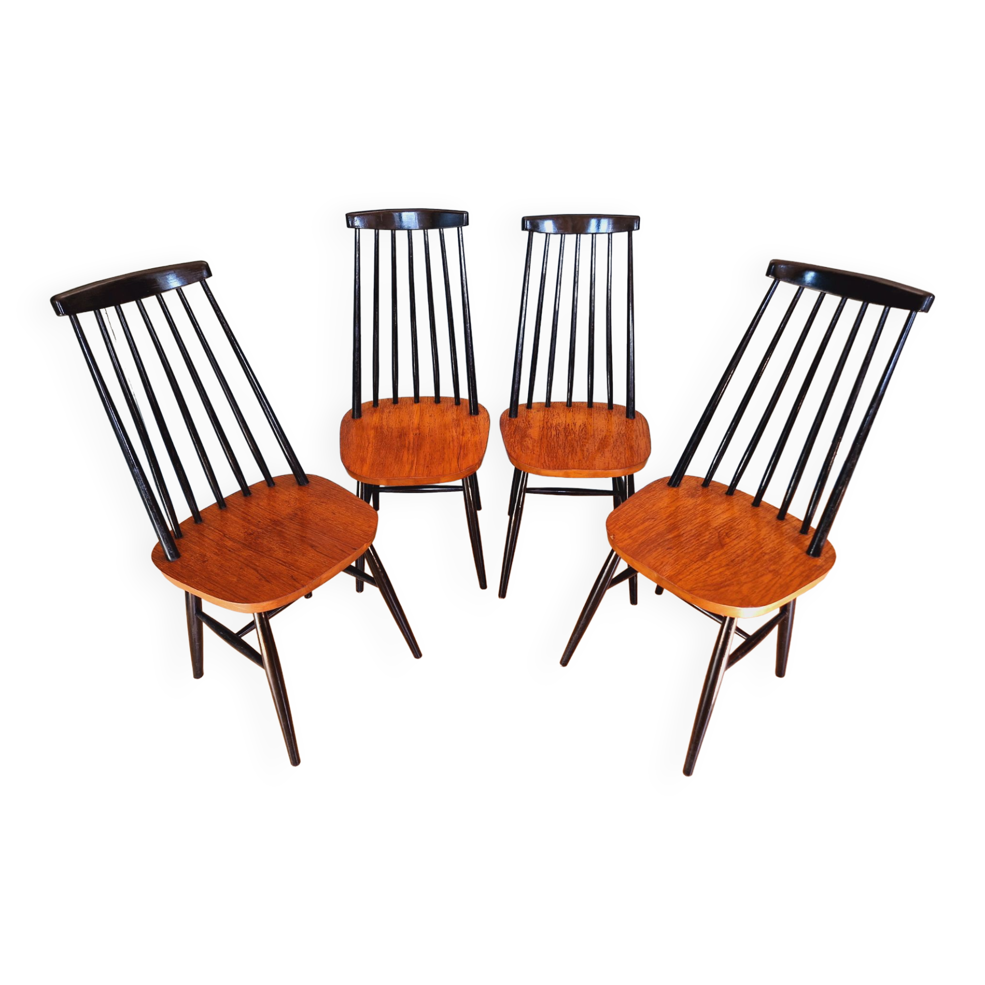 Set of 4 scandinavian teak chairs 60s