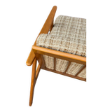 Scandinavian armchair in wood and wool 60s