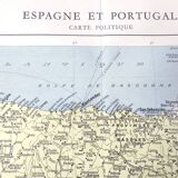 Spain and Portugal vintage map 43x43cm from 1950