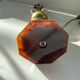 Pair of 2 Vintage Chic Articulated Brass Bakelite Amber Ball Lamps