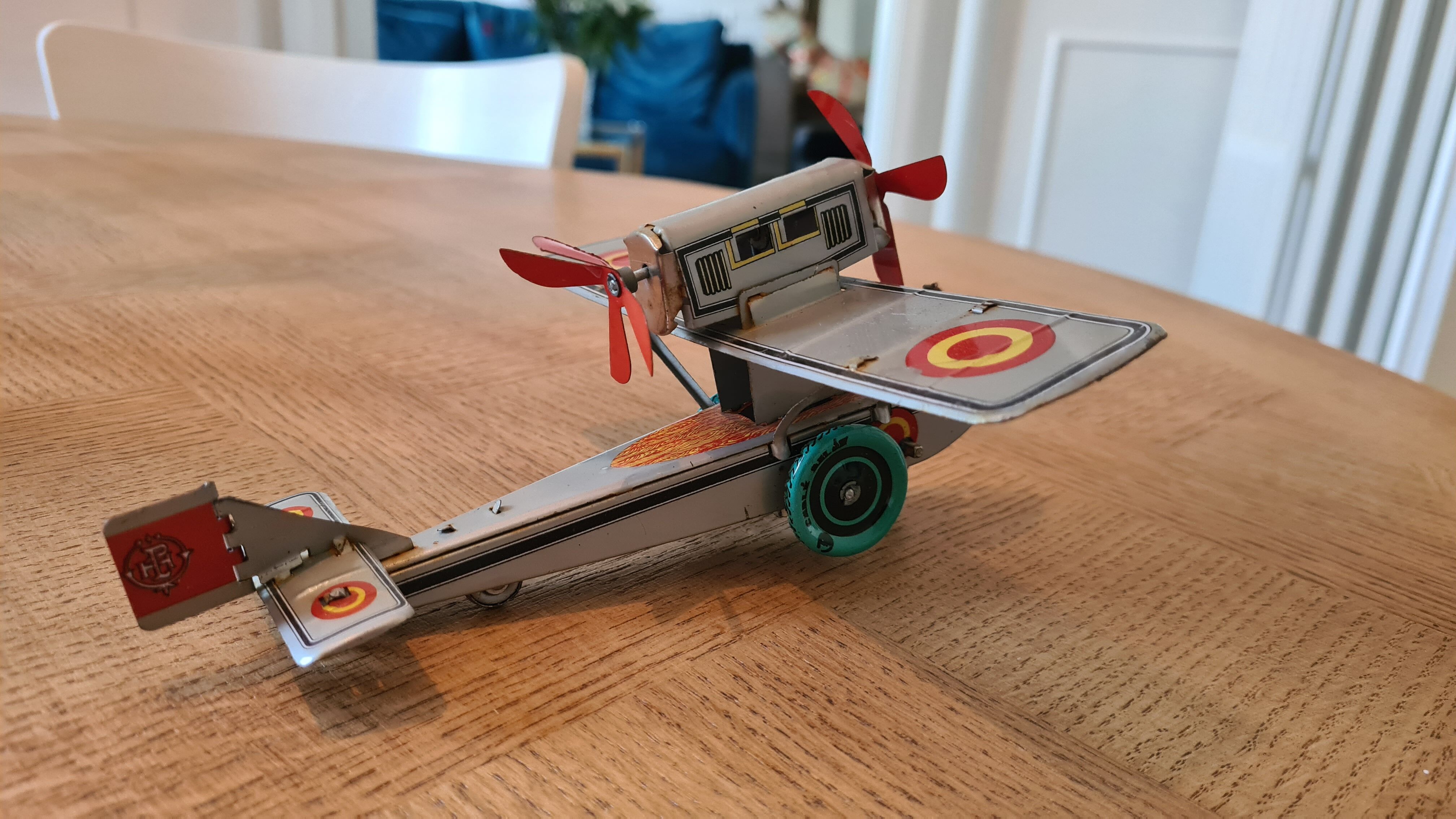 Collectible tin plane, vintage