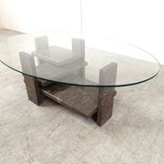 Table basse vintage en granit par Willy Ballez, 1970