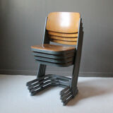 4 Northheler vintage school chairs