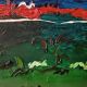 Abstract painting, oil on canvas by Simone Ciani, 20th century