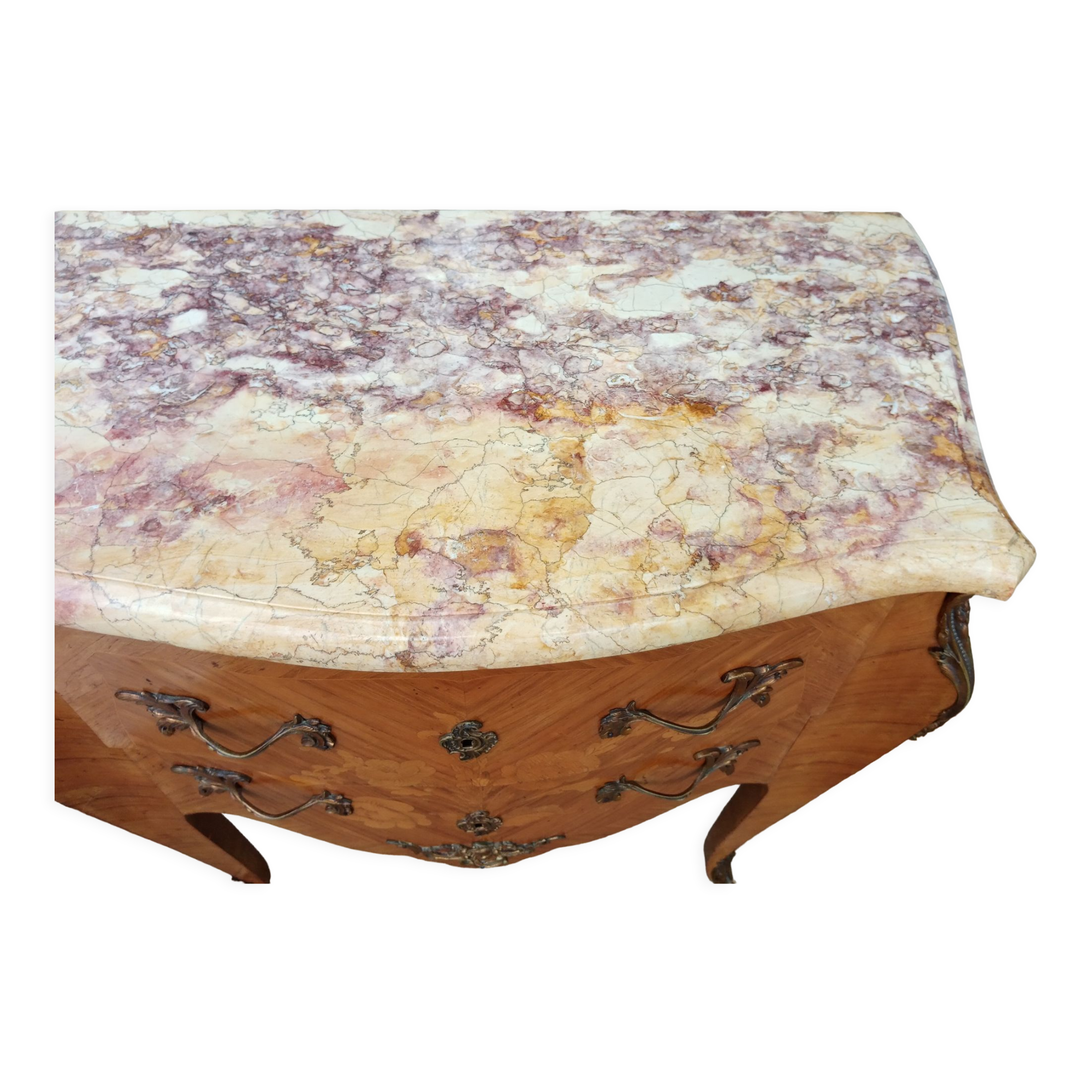 Louis XV chest of drawers 2 drawers and marble