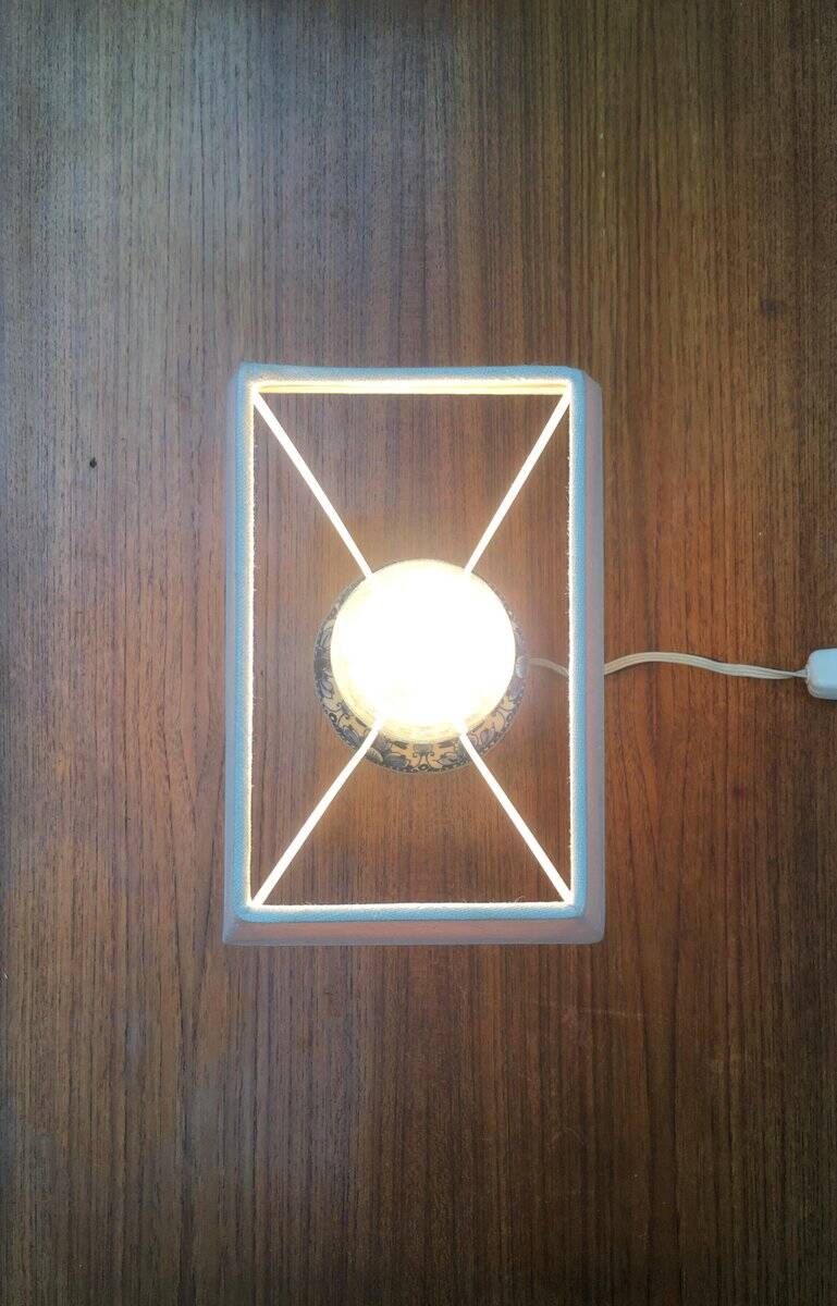 Vintage Dutch Delft blue table lamp by Zenith, Gouda