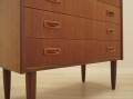 Danish teak chest of drawers with six drawers and sculptural handles, 1960s