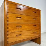 1960s Vintage Danish Teak Dresser Chest of Drawers by Niels Bach