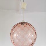Suspension in bubble glass pink design 70s