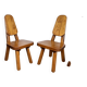 Brutalist pine chair 1970 Seltz style Regain Chapo Perriand vintage design