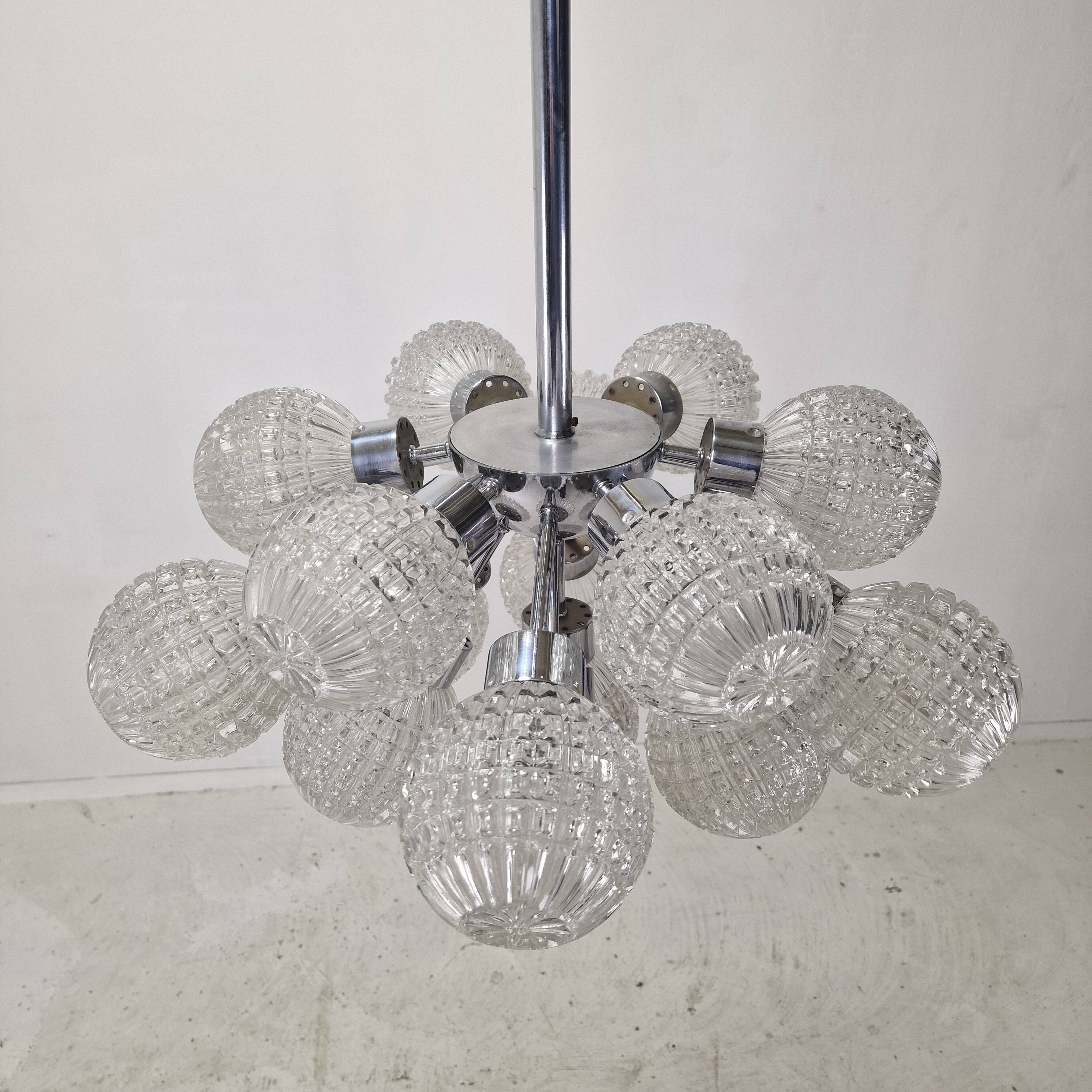 Large Glass Globe Chandelier by Richard Essig, Germany, 1960s