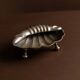 Argent metal ashtray in shell shape with feet – 1960s Italy vintage decor, gift idea for her