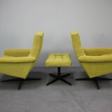 Mid-century Pair of Armchairs Stool by Morávek a Munzar, 1968s, czsk