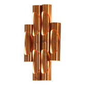 Large tubular copper wall light from the 1960s, Spain.