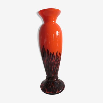 Orange and black vase