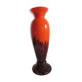 Orange and black vase