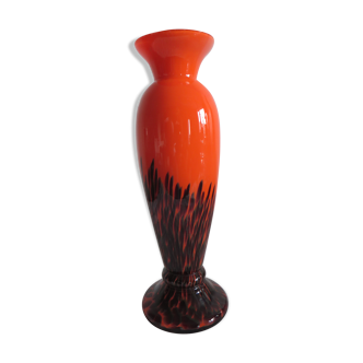 Orange and black vase