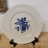 Plat de service Keller & Guérin décor fleur bleue
