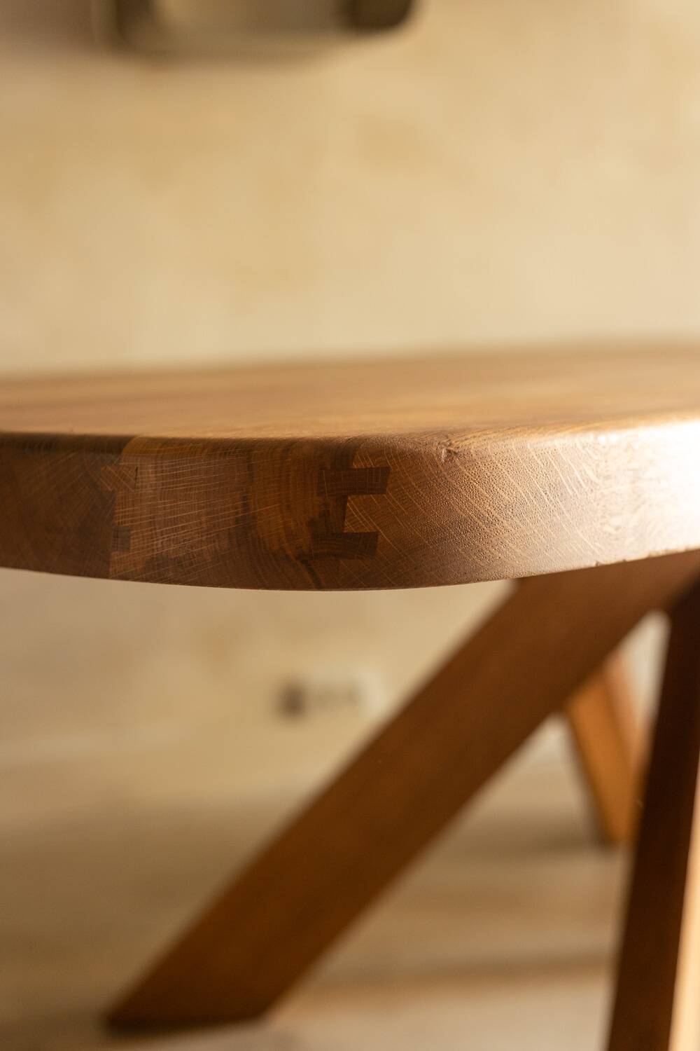 Pierre Chapo. Dining table model "T35D", in light oak.