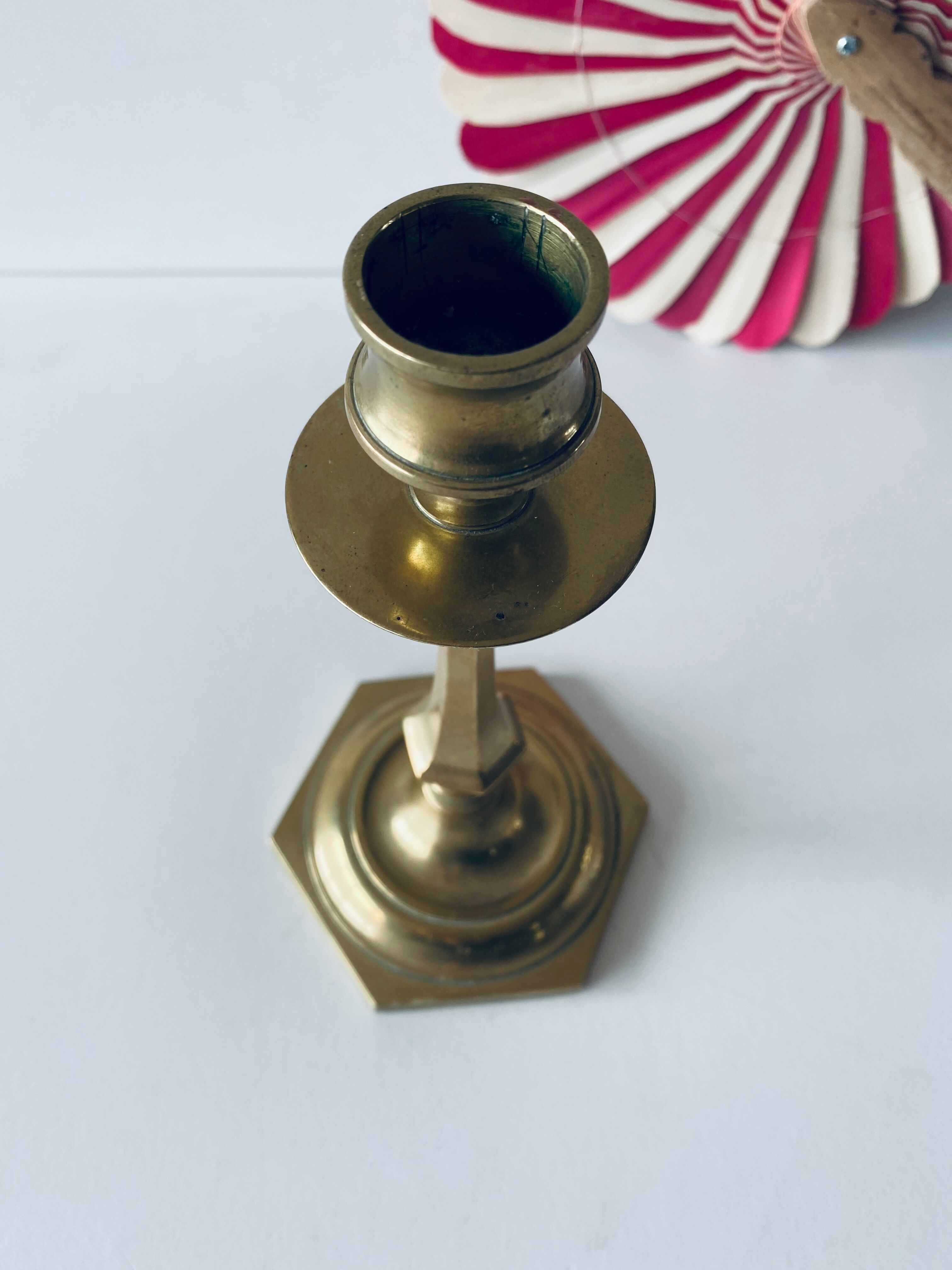 Antique bronze candle holder