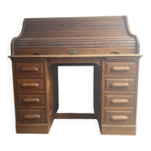 Bureau Américain à rouleau en chêne massif, également appelé "Roll desk top