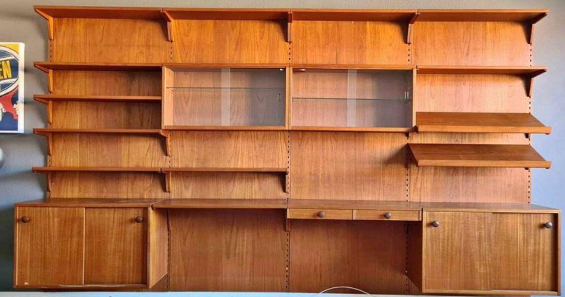 Vintage Teak Wall Unit Nils Jonsson for Troedes Bjärnum