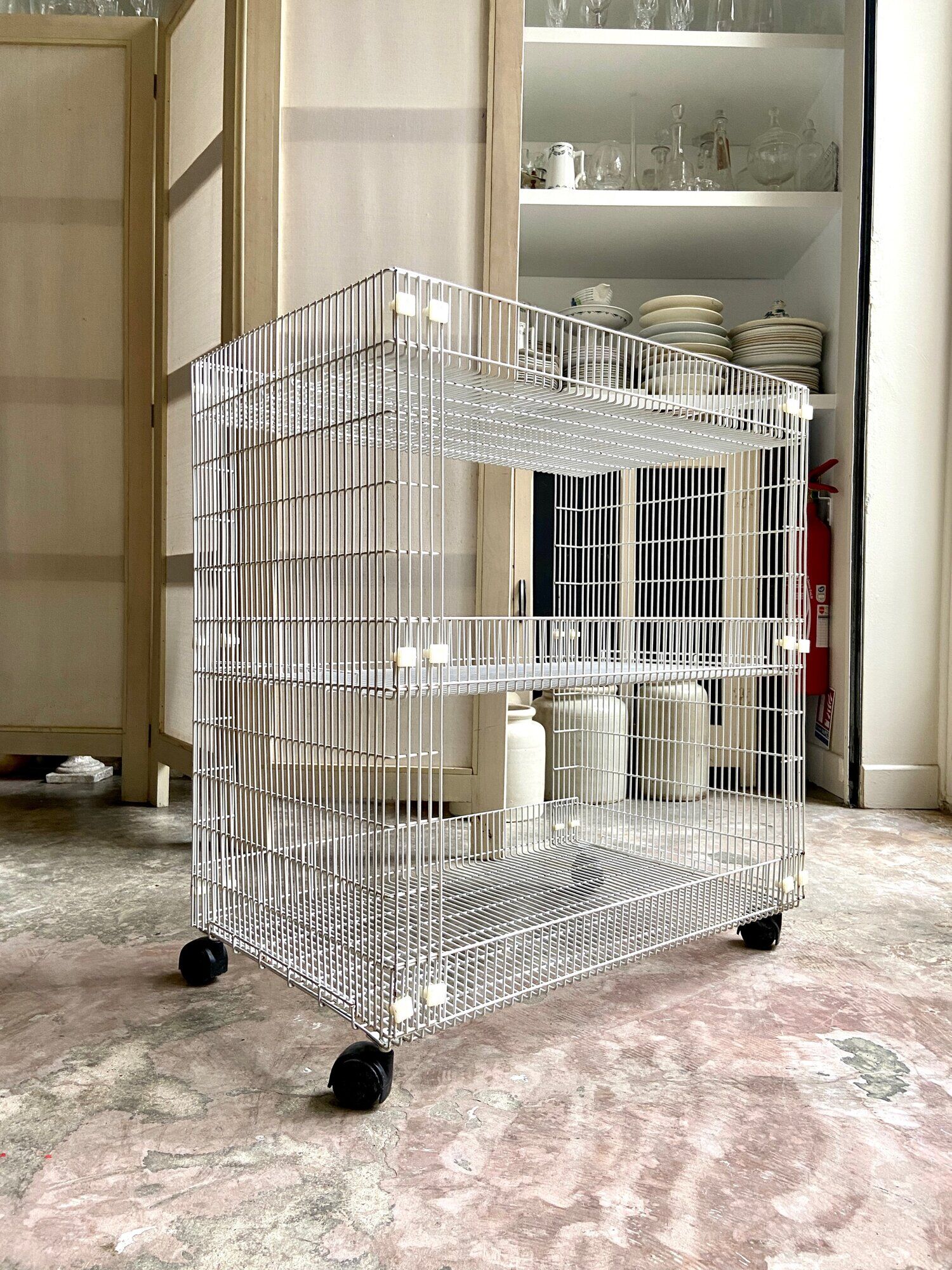 White metal service on wheels trolley