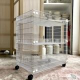 White metal service on wheels trolley