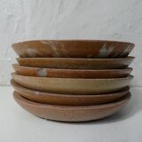 6 stoneware cups and saucers