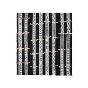1970s Vintage Turkish Oushak Handmade Wool Cotton Black Runner Rug 169x190