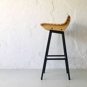 Tabouret en bois et en fer