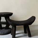 stool / African handcrafted side table in raw wood